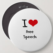 I Love Free Speech Ronde Button 6,0 Cm (Voorkant /achterkant)