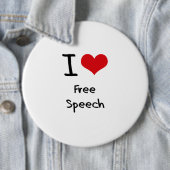 I Love Free Speech Ronde Button 6,0 Cm (In situ)