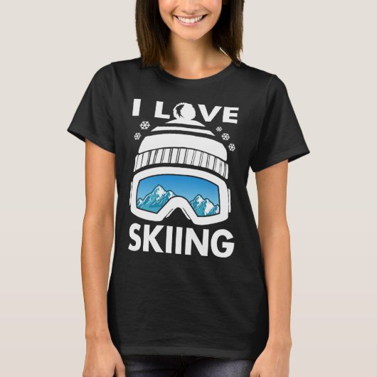 I Love Freestyle Skiing Googles Ski Poles Goggles  T-shirt (Voorkant)