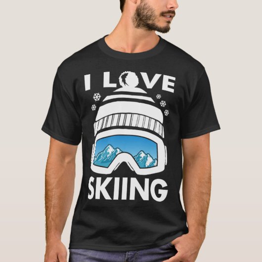 I Love Freestyle Skiing Googles Ski Poles Goggles  T-shirt (Voorkant)
