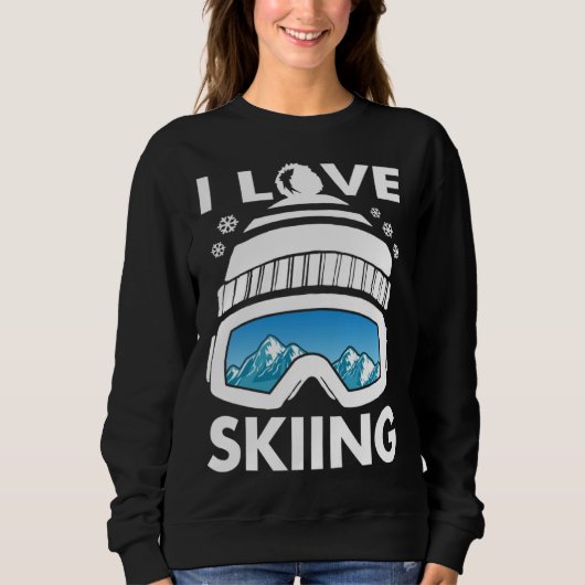 I Love Freestyle Skiing Googles Ski Poles Goggles  Trui (Voorkant)