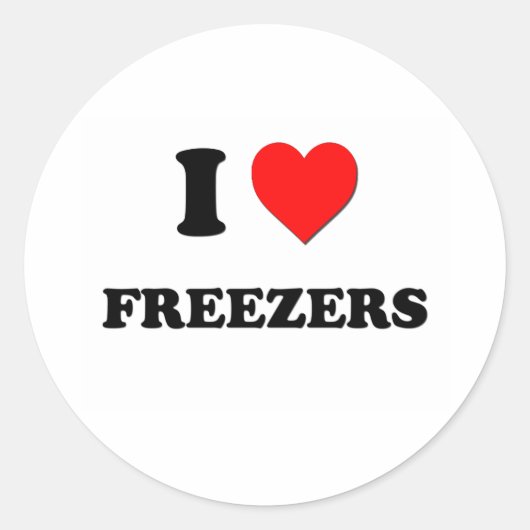 I Love Freezers Ronde Sticker (Voorkant)