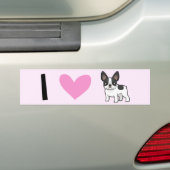 I Love French Bulldogs Bumpersticker (Op auto)
