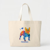 I Love French Bulldogs Grote Tote Bag (Voorkant)