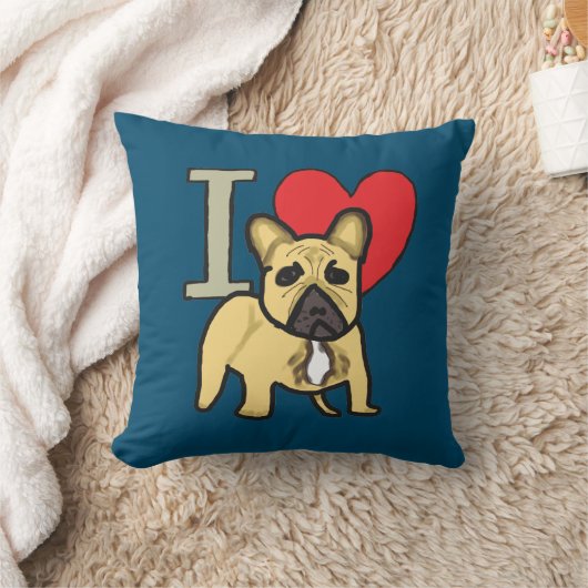 I Love French Bulldogs Kussen (Deken)