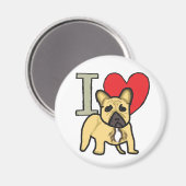 I Love French Bulldogs Magneet (Voorkant / Achterkant)