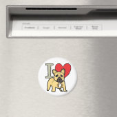 I Love French Bulldogs Magneet (Insitu (Vaatwasser))