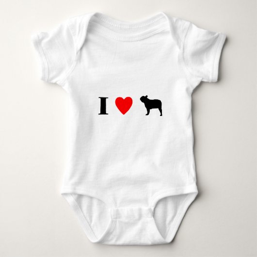 I Love French Bulldogs Romper (Voorkant)