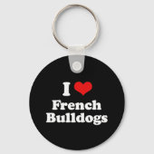 I Love French Bulldogs Sleutelhanger (Voorkant)