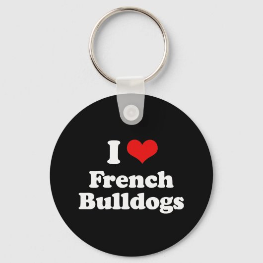 I Love French Bulldogs Sleutelhanger (Voorkant)
