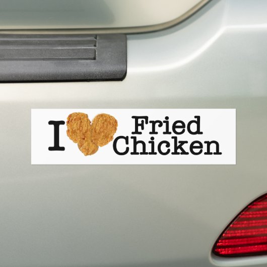 I Love Fried Chicken Bumpersticker (Op auto)