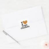 I Love Fried Chicken Vierkante Sticker (Envelop)