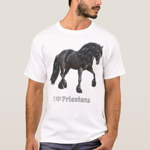 I Love Friesans Black Friesian Draft Horse Lovers T-shirt