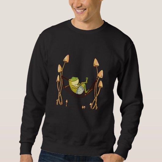I Love Frogs Cute Chill Frog Hammock Trui (Voorkant)