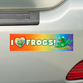 I Love Frogs leuke maffe bumpersticker (Op auto)