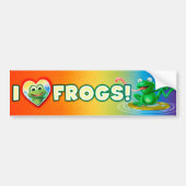 I Love Frogs leuke maffe bumpersticker (Voorkant)