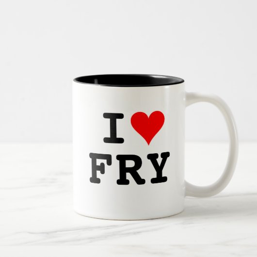 I Love FRY Coffee Mok (White/Black) (Rechts)