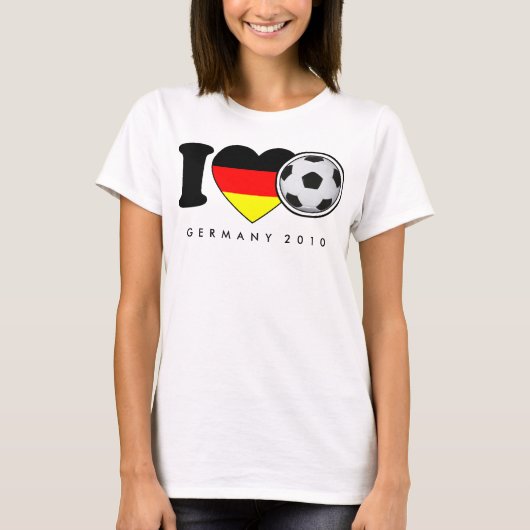 "I Love Fußball" Damen-Shirt Deutschland Germany T-shirt (Voorkant)