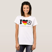 "I Love Fußball" Damen-Shirt Deutschland Germany T-shirt (Voorkant volledig)