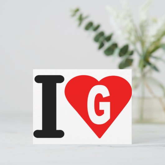 I-love-G. Briefkaart (Staand voorkant)