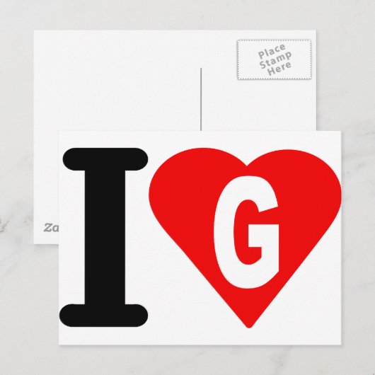 I-love-G. Briefkaart (Voorkant / Achterkant)