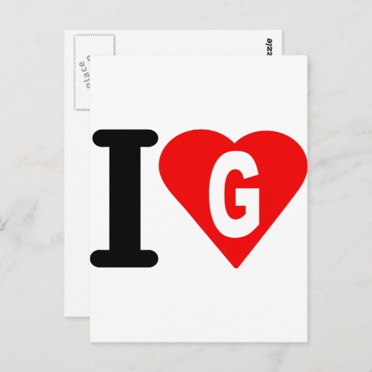 I-love-G. Briefkaart (Voorkant / Achterkant)