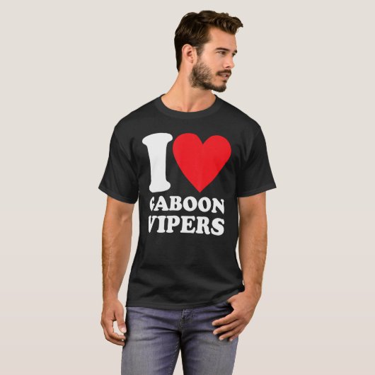 I Love Gaboon Vipers Retro T-shirt (Voorkant volledig)