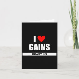 I Love Gains Bodybuilding Gainz Gym Fitness Traini Kaart