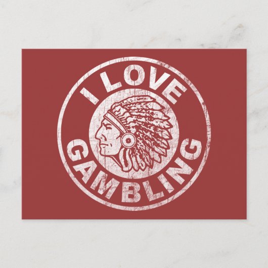 I Love Gambling Briefkaart (Voorkant)