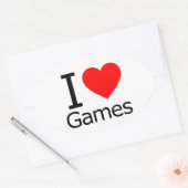 I Love Games Ovale Sticker (Envelop)