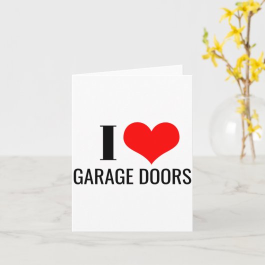 I Love Garage Doors Red Heart Funny Christmas Gift Kaart (Gele Bloem)
