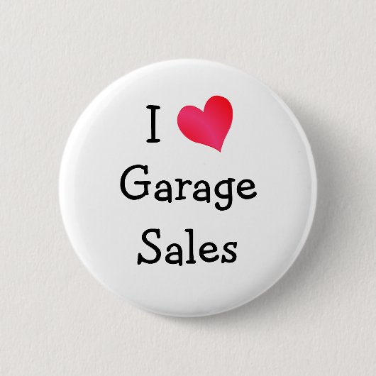 I Love Garage Sales Ronde Button 5,7 Cm (Voorkant)