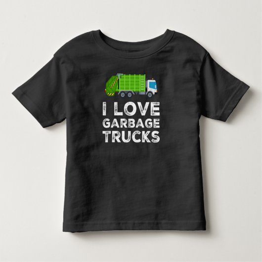 I Love Garbage Truck For Kids Toddler Long Sleeve Kinder Shirts (Voorkant)