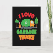 I Love Garbage Trucks Kid Boys Girls Kaart (Voorkant)