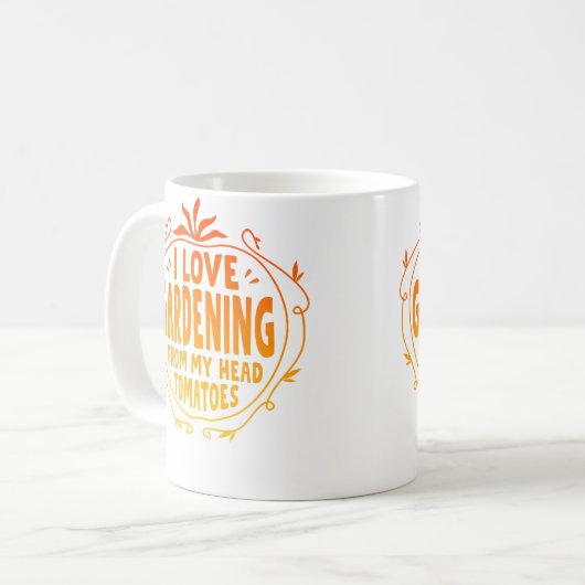 I Love Gardening From My Head Tomatoes Gardening G Koffiemok (Voorkant links)