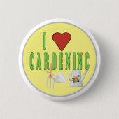 I Love Gardening Illustrated Text Ronde Button 5,7 Cm (Voorkant)
