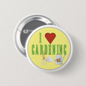 I Love Gardening Illustrated Text Ronde Button 5,7 Cm (Voorkant /achterkant)