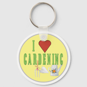 I Love Gardening Illustrated Text Sleutelhanger
