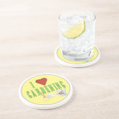 I Love Gardening Illustrated Text Zandsteen Onderzetter (Zijkant)