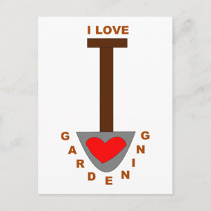 I Love Gardening Spade Briefkaart
