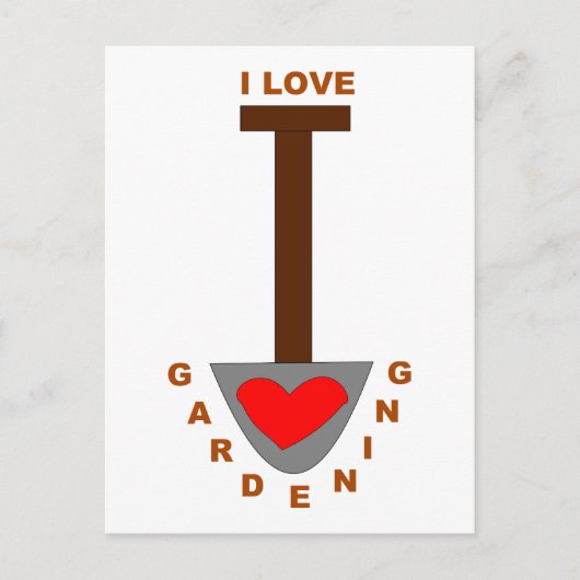 I Love Gardening Spade Briefkaart (Voorkant)