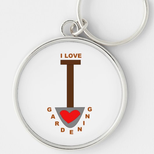 I Love Gardening Spade Sleutelhanger (Voorkant)