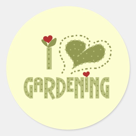 I Love Gardening Tshirts and Gifts Ronde Sticker (Voorkant)