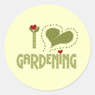 I Love Gardening Tshirts and Gifts Ronde Sticker