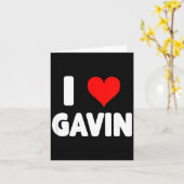 I Love Gavin - Heart  Kaart (Gele Bloem)