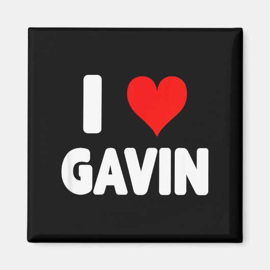 I Love Gavin - Heart  Magneet (Voorkant)