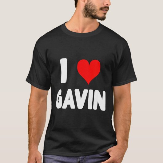 I Love Gavin - Heart  T-shirt (Voorkant)