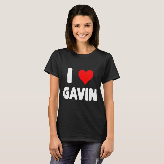I Love Gavin - Heart  T-shirt (Voorkant volledig)
