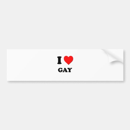 I Love Gay Bumpersticker (Voorkant)