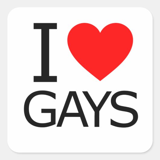 I Love Gays Vierkante Sticker (Voorkant)